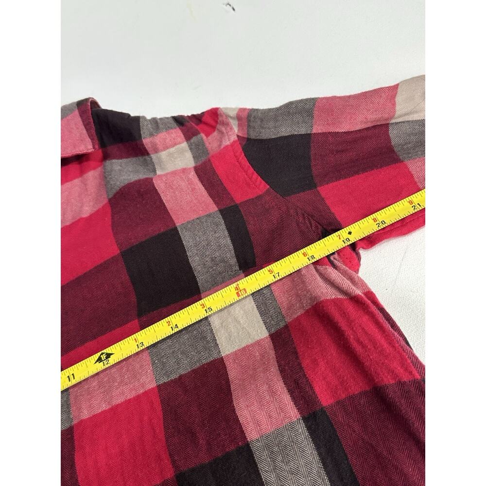 Anthropologie Isabella Sinclair Plaid Button Front Shirt Lace Back Top Size S - Picture 7 of 12